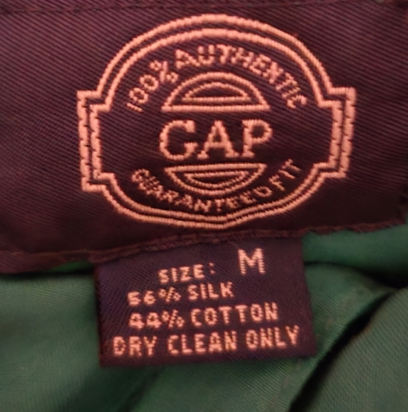Vintage Gap Silk Blend Embroidered Button Up Shirt Teal - Picture 11 of 11